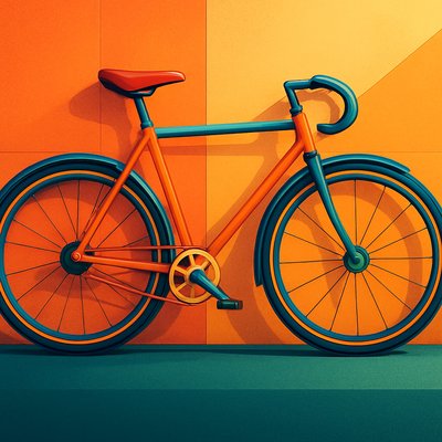 bicyle resting against a wall