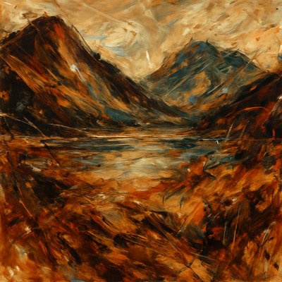 serene landscape with mountains and water