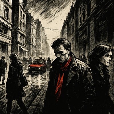 urban street with city activity