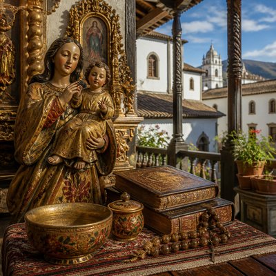 still life with everyday objects — Ecuadorian Art Style