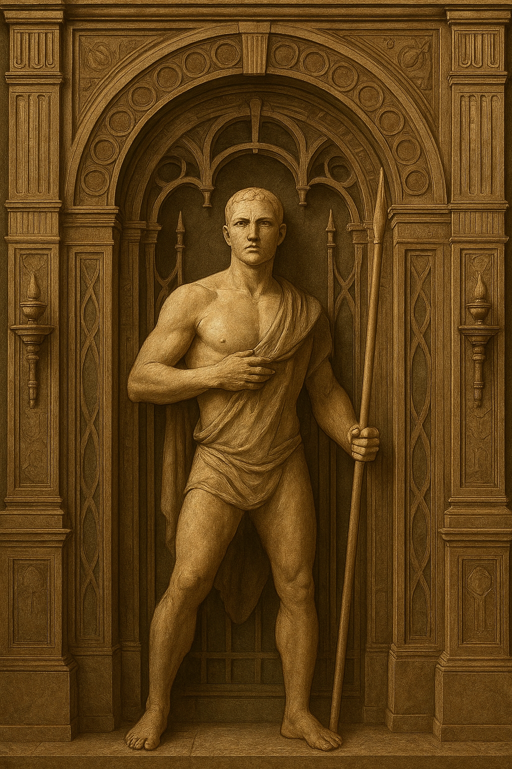 a statue of a man holding a baseball bat