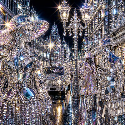 urban street with city activity — Crystal Jewelry Style