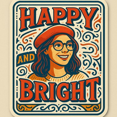 Typography Sticker Design Style Transfer Example