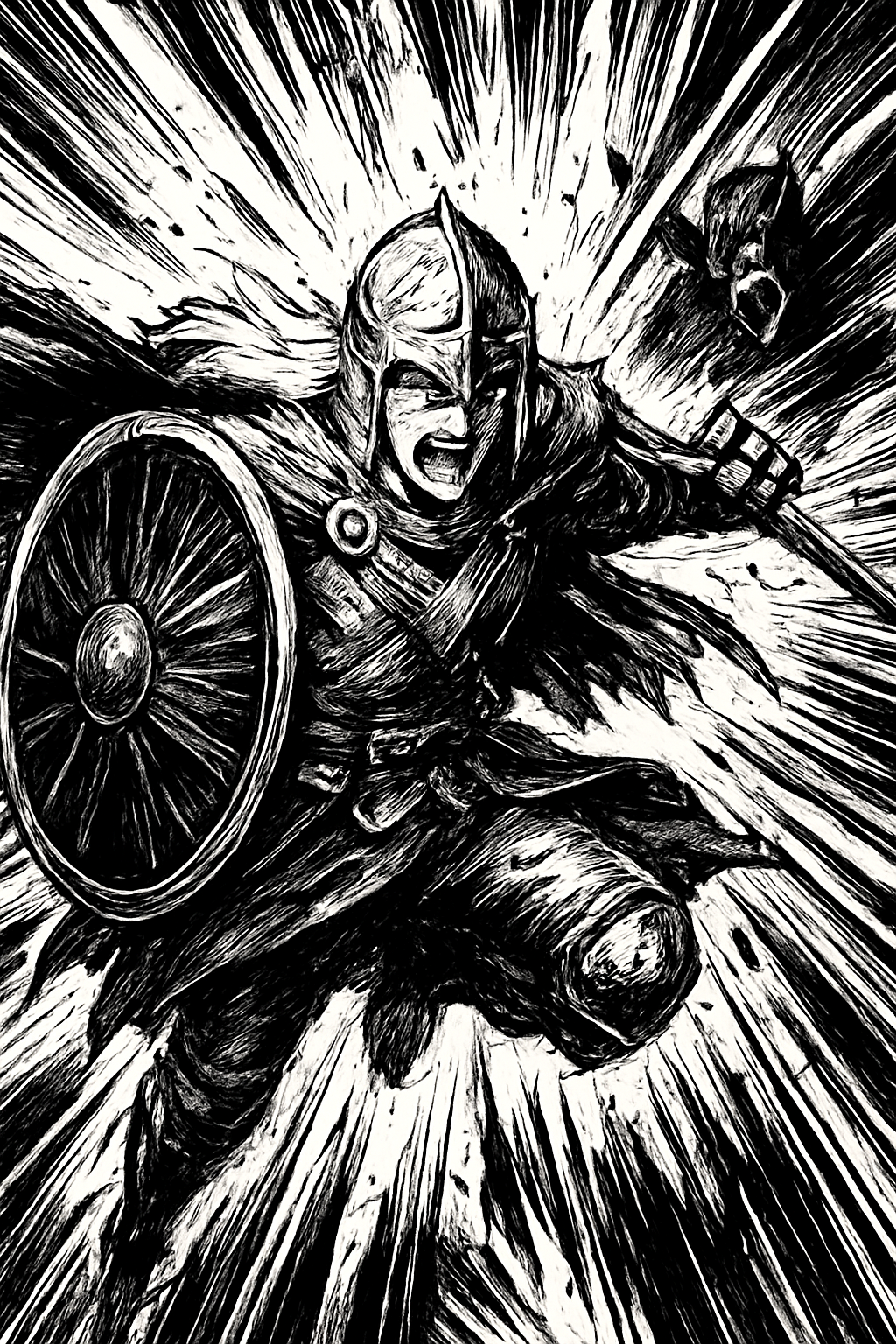 a man dressed in armor holding a lantern