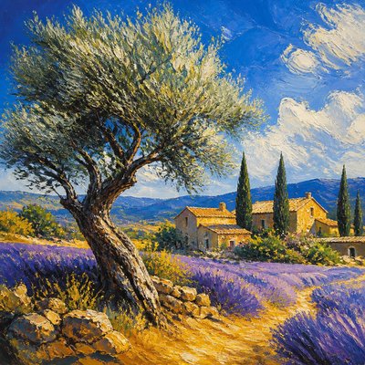 a tree in nature — Provence Light Art Style