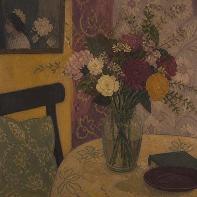 bouquet of flowers in a glass vase