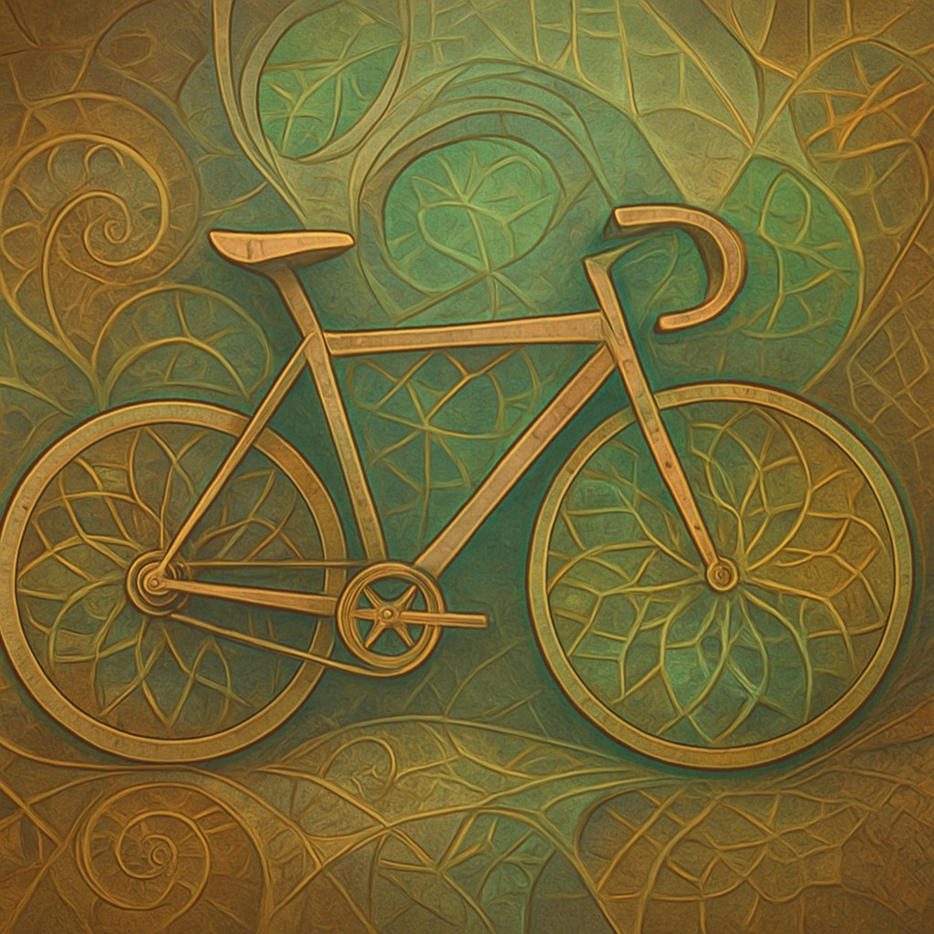 bicyle resting against a wall