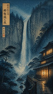 towering waterfall cascading down a cliff