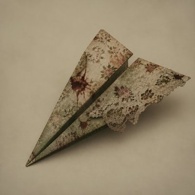 a paper plane, clean minimal composition on a plain background, no text