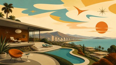 sweeping panoramic landscape with a dramatic sky