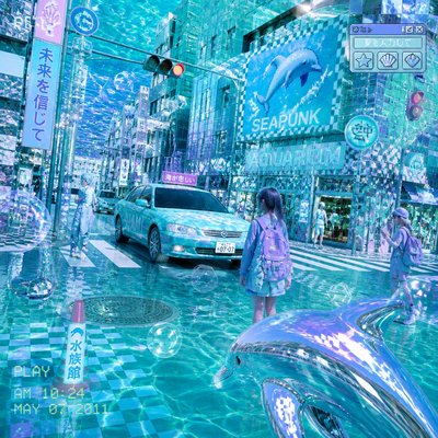 urban street with city activity