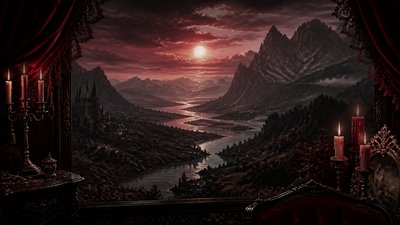 a vast valley with a river winding toward distant mountains at sunrise, no people, no text