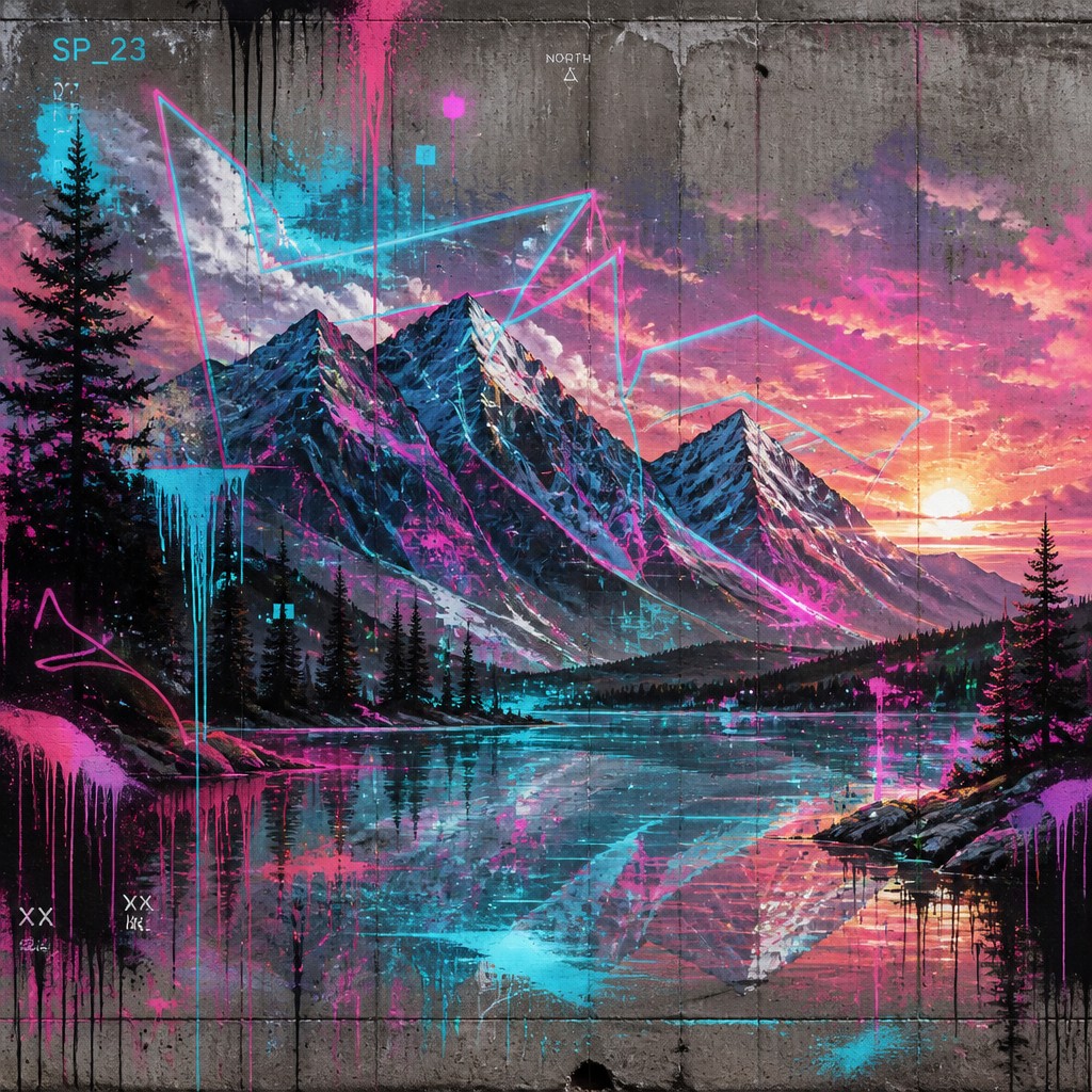 serene landscape with mountains and water