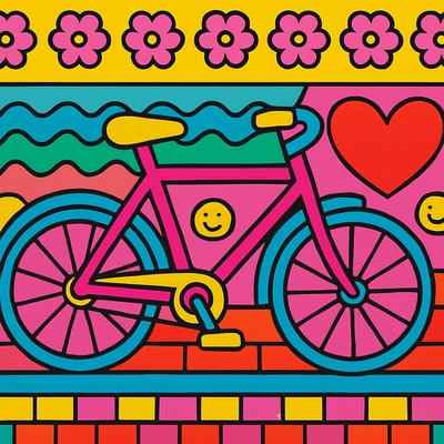 bicyle resting against a wall