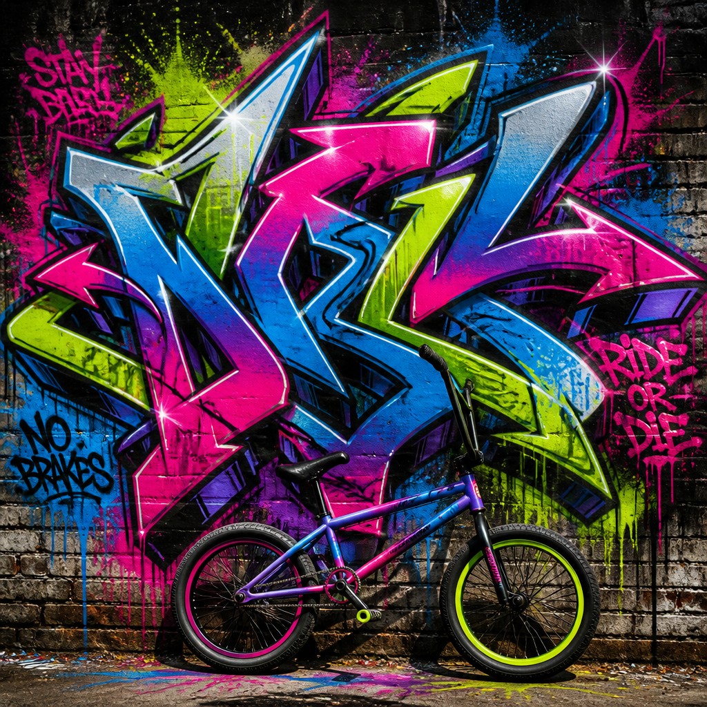 bicyle resting against a wall