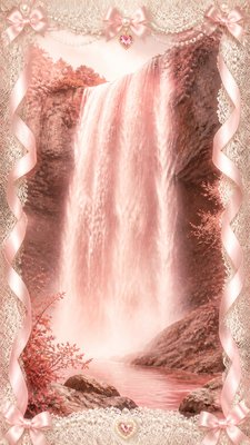 towering waterfall cascading down a cliff