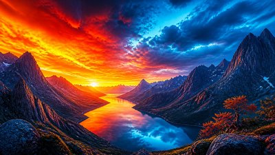sweeping panoramic landscape with a dramatic sky