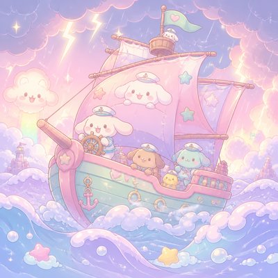 sailing ship on a stormy sea