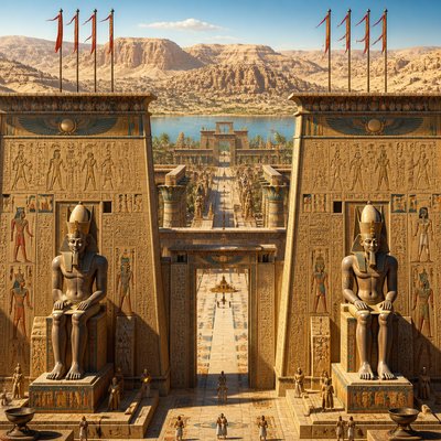wide landscape with natural scenery — Ancient Egyptian Architecture