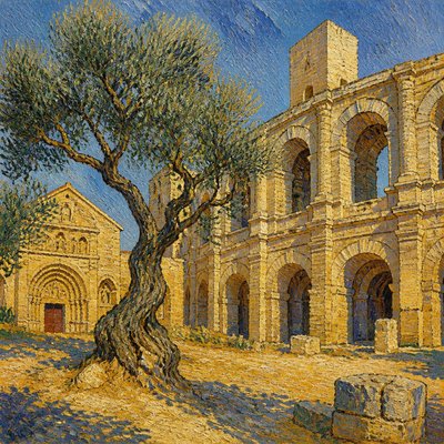 a tree in nature — Arles Art Style