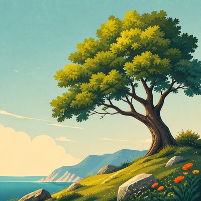 a tree in nature — Digital Illustration Portrait Style