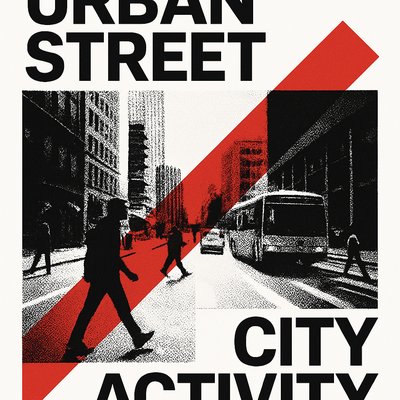 urban street with city activity