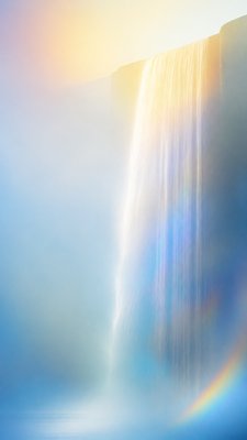 towering waterfall cascading down a cliff