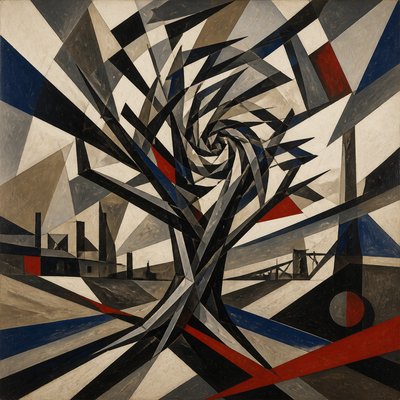 a tree in nature — Vorticism Art Style