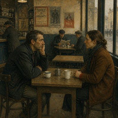 cozy cafe interior with warm lighting