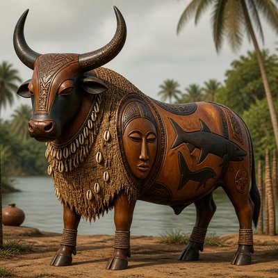 animal standing in natural pose — Guinea-Bissau Art Style