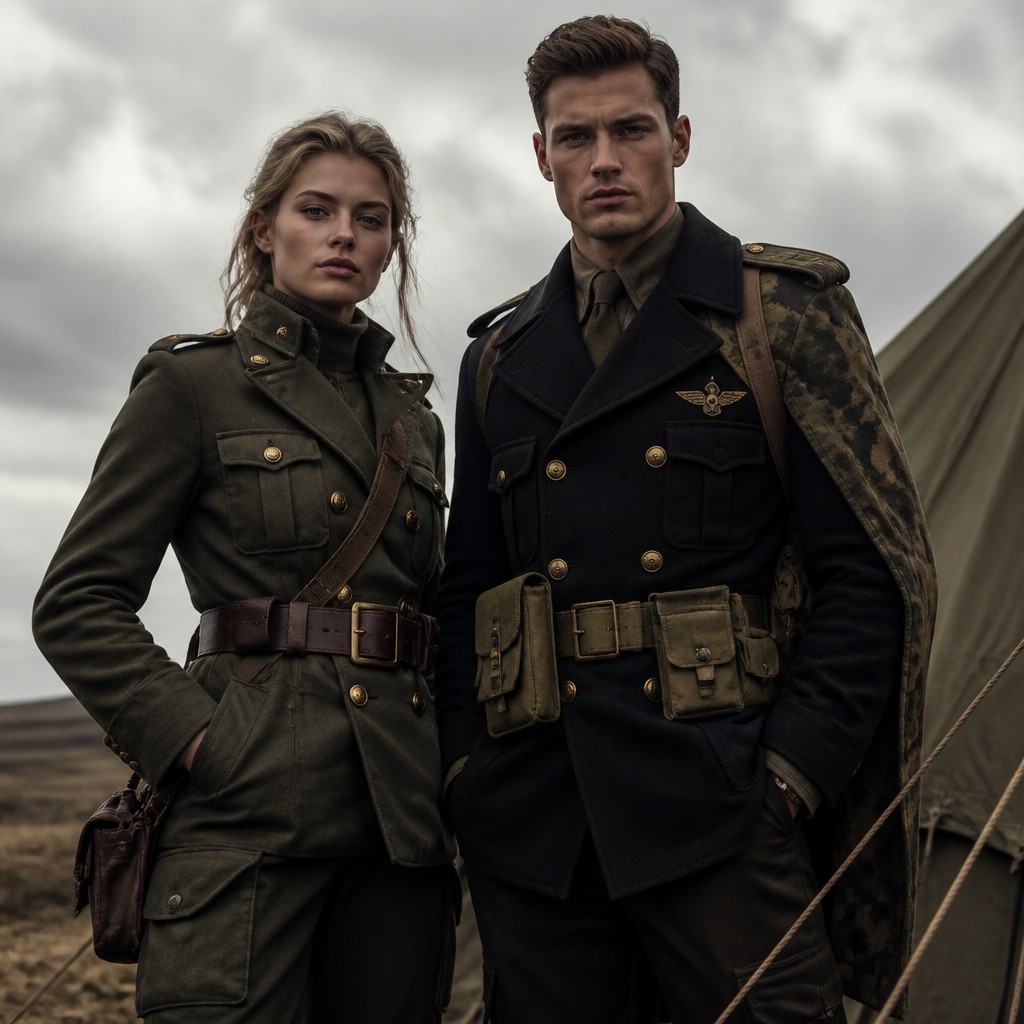 portrait of two people together — Military-Inspired Fashion