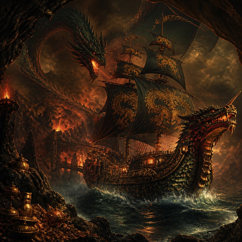sailing ship on a stormy sea — Dragoncore Aesthetic