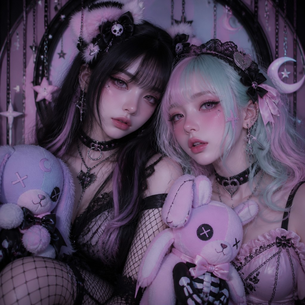 portrait of two people together — Pastel Goth Aesthetic