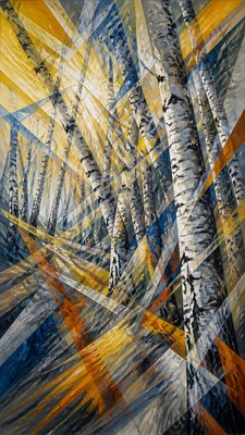 a serene birch forest in soft morning light, no people, no text