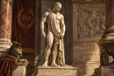 a statue of a man standing next to a statue of a man