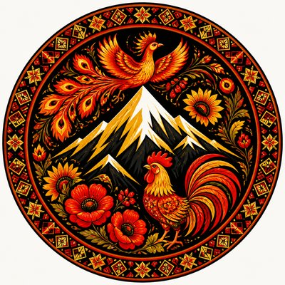 an emblem of a mountain peak inside a circle, simple bold shapes on a plain background, no text or lettering