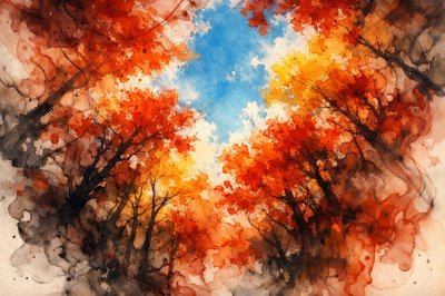 This day, though, I hiked another autumn wood.  Eastern Europe ancient; overgrown.  So thick the view was dark at just a few feet off the path.  All red and yellow; orange and brown, a million trees, each one in blazing preparation for long, frozen winter.  I cannot but recall my friend’s words, lasting long, though he did not, and the instant truth that follows.  Looking upward at the fiery canopy, matched against the bright cerulean sky beyond, I embrace autumn!  Winter surely comes one day, but spring beyond.  I have a winter to prepare for, but it is not yet.