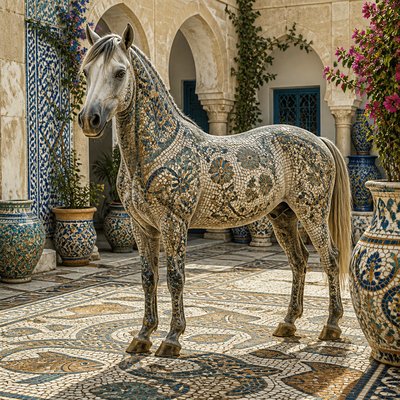 animal standing in natural pose — Tunisian Art Style