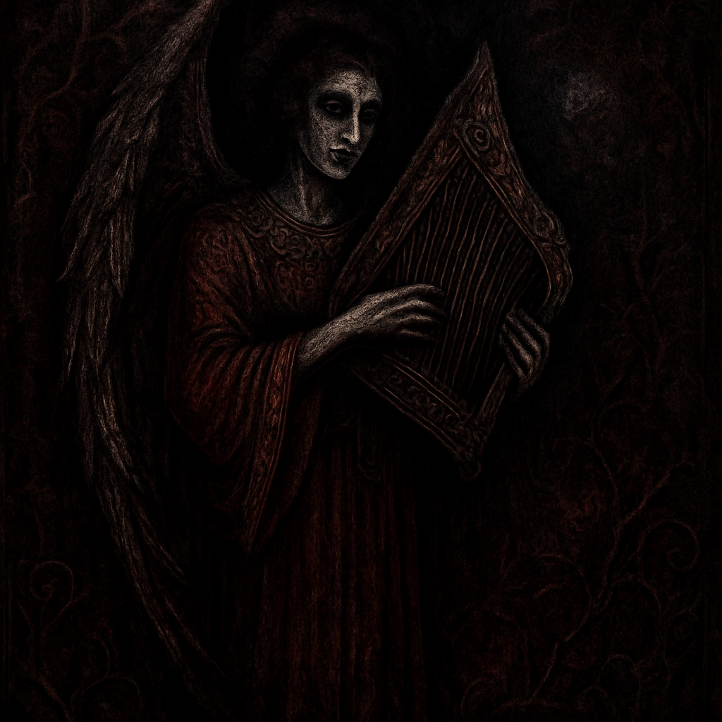 a painting of a skeleton holding a book