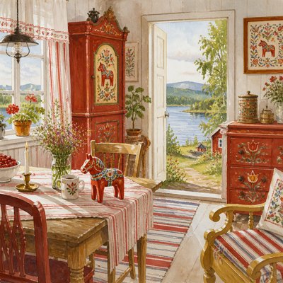 wide landscape with natural scenery — Swedish Art Style