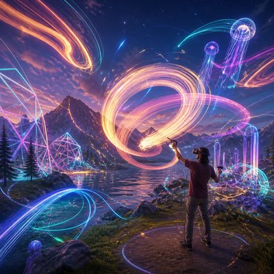 wide landscape with natural scenery — VR Art Style