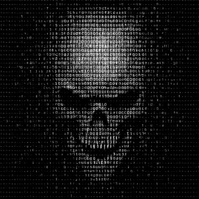 a black and white photo of a man's face