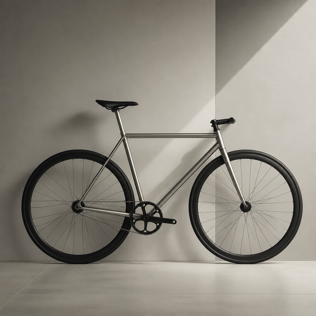 bicyle resting against a wall