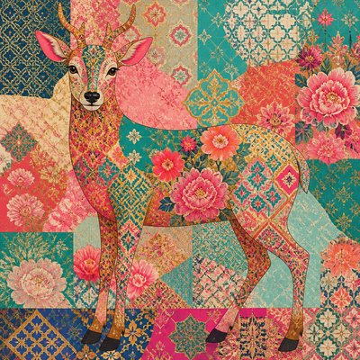 animal standing in natural pose — Pattern and Decoration Art Style