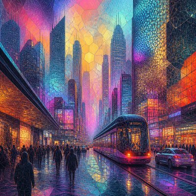 urban street with city activity