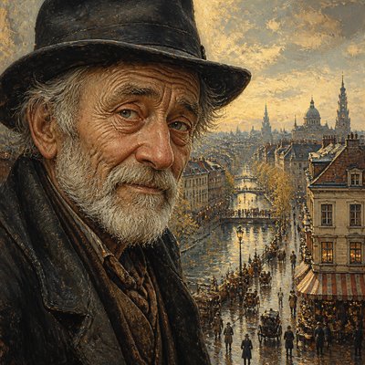 close-up portrait of an elderly person with expressive weathered features