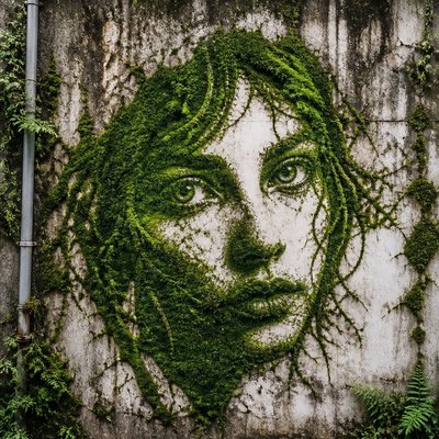 Moss Graffiti Street Art Style example