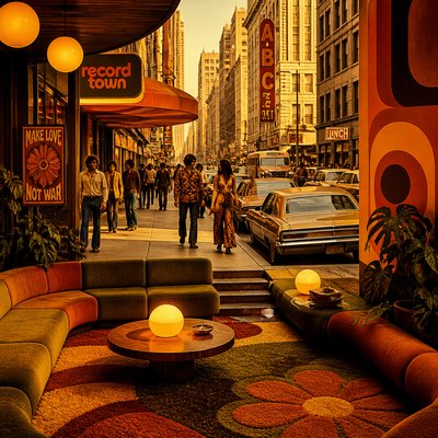urban street with city activity