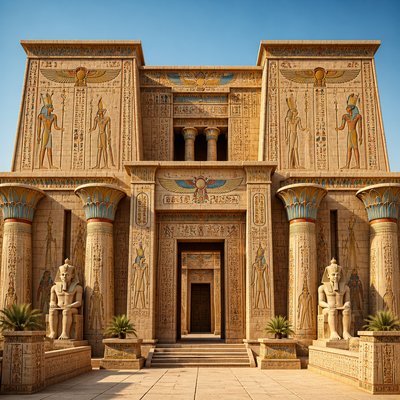 house with front view — Ancient Egyptian Architecture