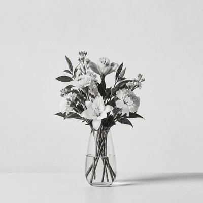 bouquet of flowers in a glass vase